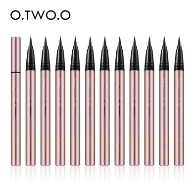 O.TWO.O 12pcs/set Waterproof Eyeliner Liquid 24 Hour Long Lasting Black Eye Liner Pen Pencil Makeup Cosmetics Tools