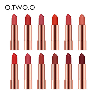 O.TWO.O 12pcs/set Semi Velvet Lipstick Moisturizing Waterproof Nude Color Makeup Kit