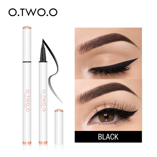 O.TWO.O Liquid Eyeliner Waterproof Black Color Long Lasting Smooth Fast Dry Easy to Control Cat Eye Liner Makeup