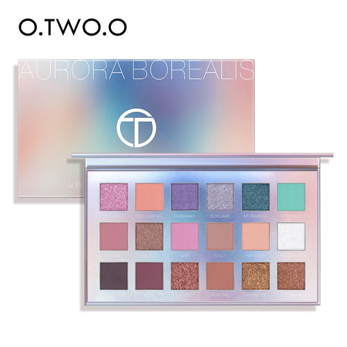 O.TWO.O 2020 New 18 Colors Eyeshadow Palette Pigmented Powder Easy to Blend Rich Color Aurora Borealis Eye Shadow Makeup