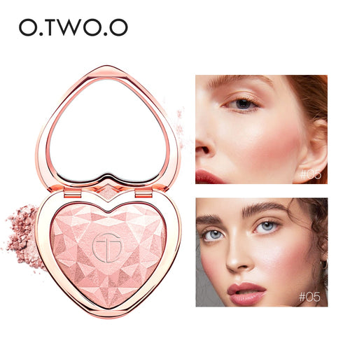 O.TWO.O Highlighters Makeup Powder Natural Shimmer Highlighter Palette High Pigments Heart Shape Glitter Illuminator Cosmetics