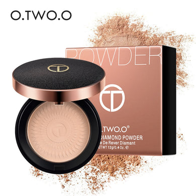 O.TWO.O Natural Face Powder Mineral Foundations Oil-control Brighten Concealer Whitening Make Up Pressed Powder With Puff