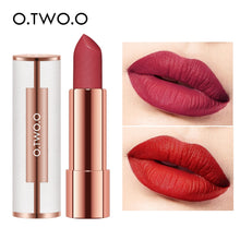 Load image into Gallery viewer, O.TWO.O Matte Lipstick Nude Brown Red Lips Makeup Velvet Silky Smooth Texture Long Lasting Waterproof Lip Stick 12 Colors