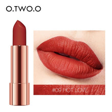 Load image into Gallery viewer, O.TWO.O Matte Lipstick Nude Brown Red Lips Makeup Velvet Silky Smooth Texture Long Lasting Waterproof Lip Stick 12 Colors