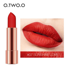 Load image into Gallery viewer, O.TWO.O Matte Lipstick Nude Brown Red Lips Makeup Velvet Silky Smooth Texture Long Lasting Waterproof Lip Stick 12 Colors