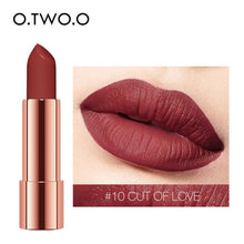 Load image into Gallery viewer, O.TWO.O Matte Lipstick Nude Brown Red Lips Makeup Velvet Silky Smooth Texture Long Lasting Waterproof Lip Stick 12 Colors