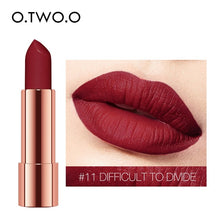 Load image into Gallery viewer, O.TWO.O Matte Lipstick Nude Brown Red Lips Makeup Velvet Silky Smooth Texture Long Lasting Waterproof Lip Stick 12 Colors