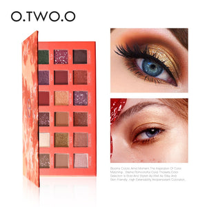O.TWO.O Eye Shadow Matte Shimmer Pigment Powder 18 Colors Long Lasting Makeup Brown Purple Eyeshadow Make Up Palette New Arrival