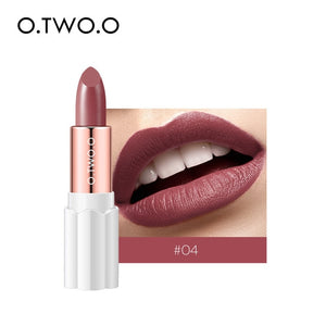 O.TWO.O Semi Velvet Lipstick Nude Rich Color Waterproof Moisturizing Long Lasting Lightweight Lips Makuep 12 Colors