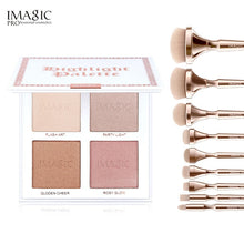 Load image into Gallery viewer, IMAGIC combination face makeup/4 color high gloss powder/ 9 nylon hair makeup brush set