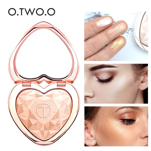 O.TWO.O Shimmer Highlighter Powder Palette Face Contouring Makeup Highlight Face Bronzer Highlighter Brighten Skin 5 Colors