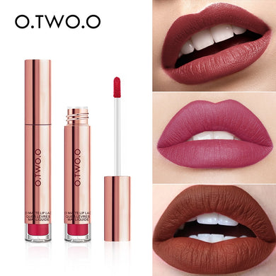 O.TWO.O Liquid Lipstick Matte Lips Makeup Super Waterproof Non Sticky Lip Gloss Dark Brown Lipstick Bulk Woman Birthday Gift