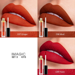 IMAGIV 3pcs Lipstick Matte Lipstick Waterproof Long Lasting