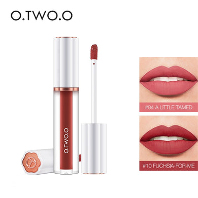 O.TWO.O Matte Liquid Lipstick Cosmetics 12 Colors  Waterproof Nude Tint Lip Gloss Long Lasting Lipgloss Non Sticky Woman Makeup