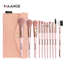 Load image into Gallery viewer, MAANGE 7/11/14 Pcs Pink Makeup Brushes Set with bag