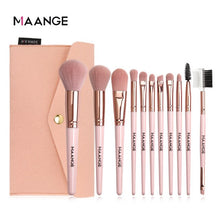 Load image into Gallery viewer, MAANGE 7/11/14 Pcs Pink Makeup Brushes Set with bag