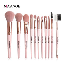 Load image into Gallery viewer, MAANGE 7/11/14 Pcs Pink Makeup Brushes Set with bag