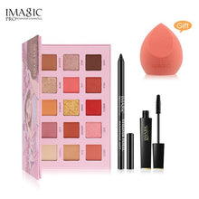 Load image into Gallery viewer, IMAGIC 6pcs combination 15 color eye shadow eyeliner pen 4D fiber thick curl eyelashes gift puff
