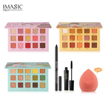 Load image into Gallery viewer, IMAGIC 6pcs combination 15 color eye shadow eyeliner pen 4D fiber thick curl eyelashes gift puff