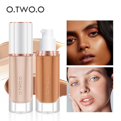 O.TWO.O Black Foundation Matte Cosmetics For Face Concealer Full Covering Moist Liquid Foundation Natural Whiten  Makeup Base