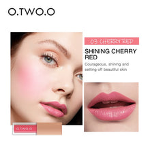 Load image into Gallery viewer, O.TWO.O 2 In 1 Lip Gloss + Liquid Blusher Double Effect Long Lasting Waterproof 4 Colors Soft Silky Smooth Makeup