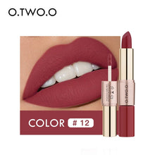 Load image into Gallery viewer, O.TWO.O 2 in 1 Matte Lipstick Lips Makeup Cosmetics Waterproof Pintalabios Batom Mate Lip Gloss Rouge 12 Colors Choose