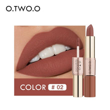 Load image into Gallery viewer, O.TWO.O 2 in 1 Matte Lipstick Lips Makeup Cosmetics Waterproof Pintalabios Batom Mate Lip Gloss Rouge 12 Colors Choose