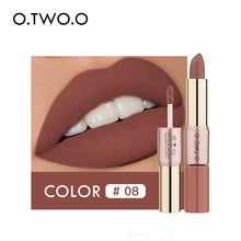 Load image into Gallery viewer, O.TWO.O 2 in 1 Matte liquid Lipstick and Matte Lip gloss Makeup Moisturizing Long Lasting Waterproof Velvet Lipstick 12 Color