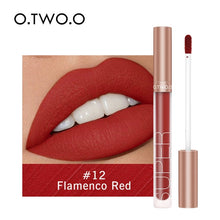Load image into Gallery viewer, O.TWO.O Liquid Lipstick Matte Lip Gloss Cosmetic Lightweight Lip Glaze Long Lasting Lip Tint  Waterproof 12 Color Lips Makeup