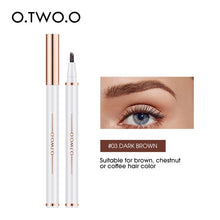 Load image into Gallery viewer, O.TWO.O Eyebrow Tattoo Pen 3 Fork Tip Waterproof Eyebrow Pencil Cosmetics Long Lasting Makeup Natural Dark Brown Liquid Brow Pen