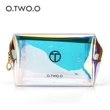 Load image into Gallery viewer, O.TWO.O Transparent Holographic Cosmetic Bag Travel Make Up Necessaries Organizer Zipper Toiletry Kit Makeup Case Pouch