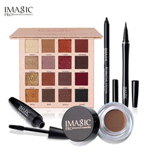 Load image into Gallery viewer, IMAGIC 4PCS/16 Colors  Eyeshadow Palette&amp;Black Eyeliner Pen&amp;Mascara and Eyebrow Cream