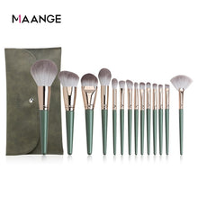 Load image into Gallery viewer, MAANGE 14pcs Makeup Brushes Set Green