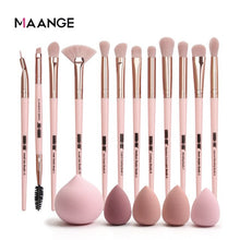 Load image into Gallery viewer, MAANGE Pro 1/7/9/11/12/13Pcs Pink Makeup Brush with mini sponge