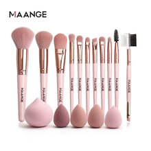 Load image into Gallery viewer, MAANGE Pro 1/7/9/11/12/13Pcs Pink Makeup Brush with mini sponge