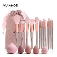 Load image into Gallery viewer, MAANGE Pro 1/7/9/11/12/13Pcs Pink Makeup Brush with mini sponge