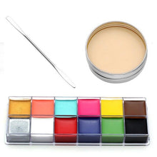 Load image into Gallery viewer, 3PC Set Special Effects Stage Makeup Fake Wound Scars Wax + Oil Painting(flash color) + Spatula Tool