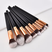 Load image into Gallery viewer, Black and bronze make up brushes