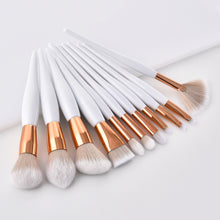 Load image into Gallery viewer, White and bronze make up brushes