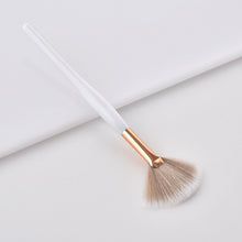 Load image into Gallery viewer, White and bronze make up brushes