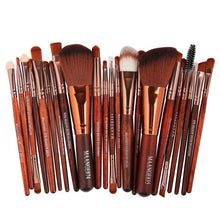 Load image into Gallery viewer, 22 pcs brown-bronze makeup brushes