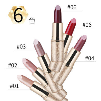 New 6 color lipstick matte bullet waterproof