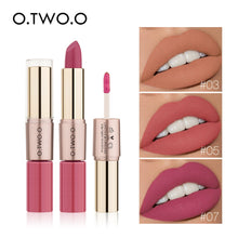 Load image into Gallery viewer, O.TWO.O 2 in 1 Matte liquid Lipstick and Matte Lip gloss Makeup Moisturizing Long Lasting Waterproof Velvet Lipstick 12 Color